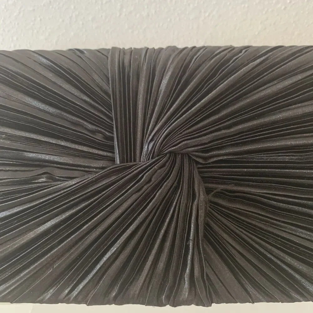 Vintage Formal Black Nylon Evening Clutch Use W/WO Hidden Shoulder Strap 9